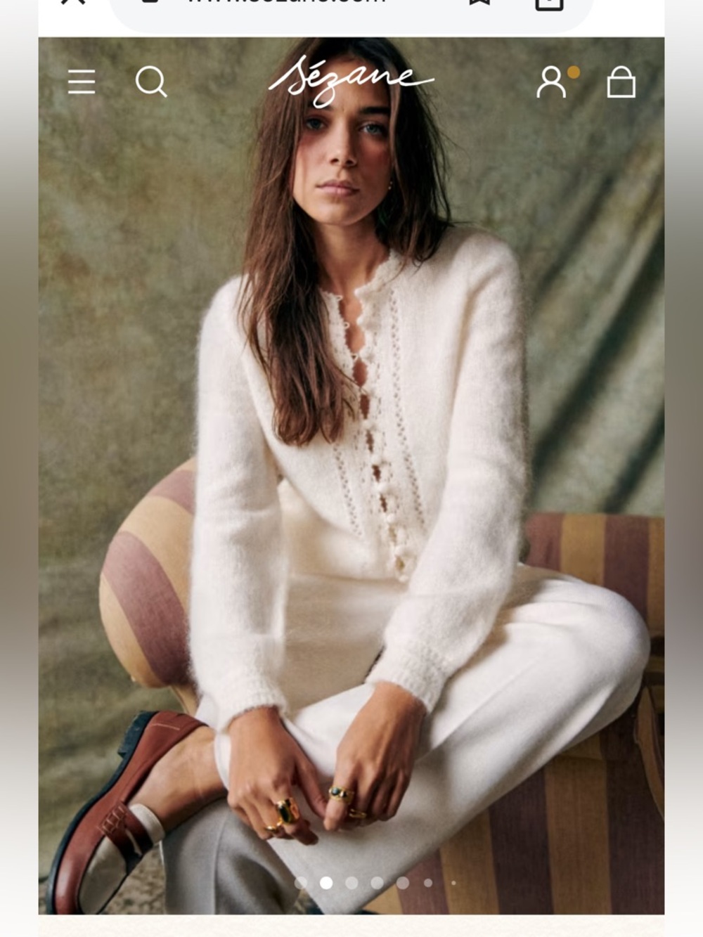 Sézane Arnold Cardigan in Ecru